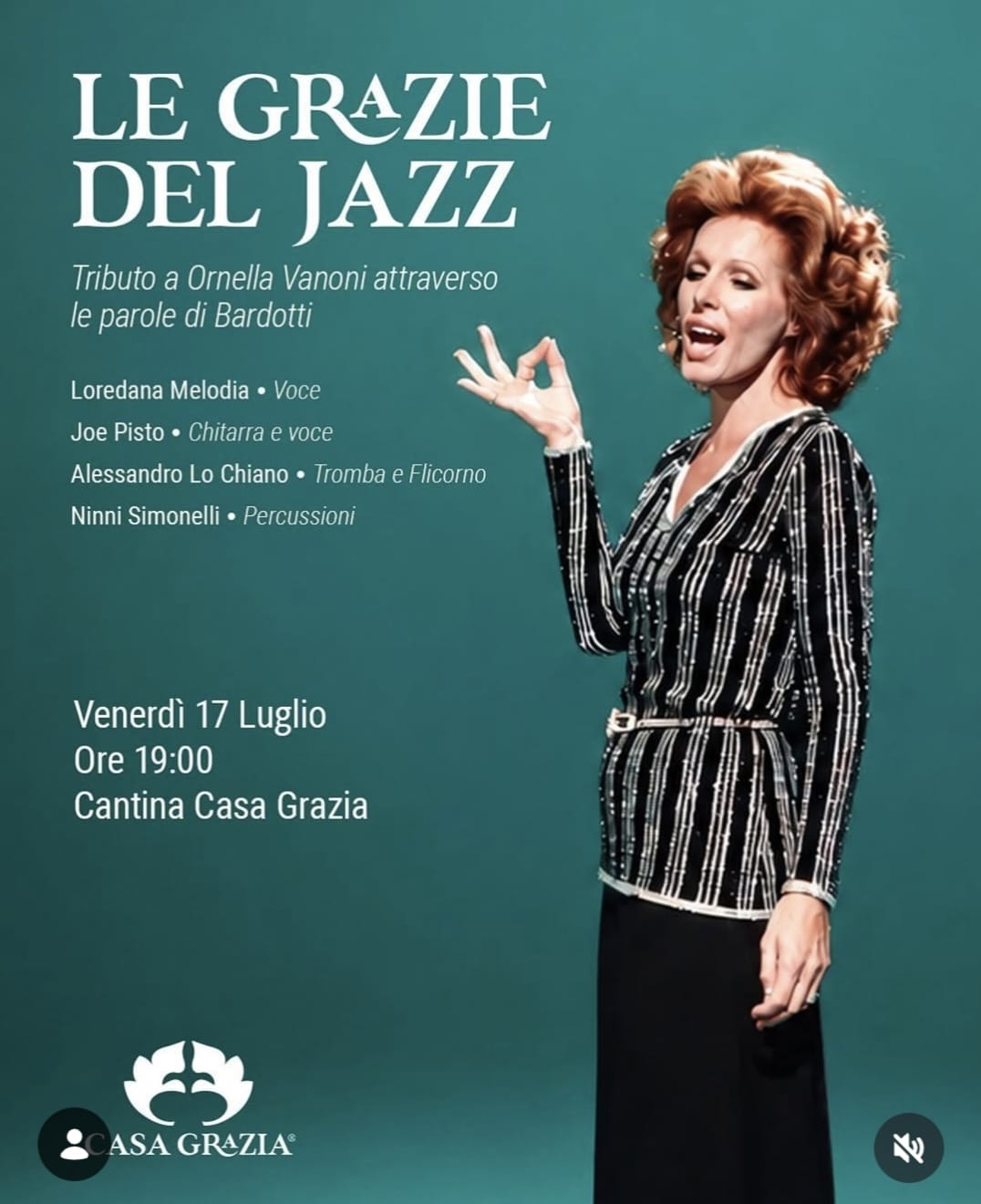 Promotional leaflet for Le Grazie del Jazz at Casa Grazia